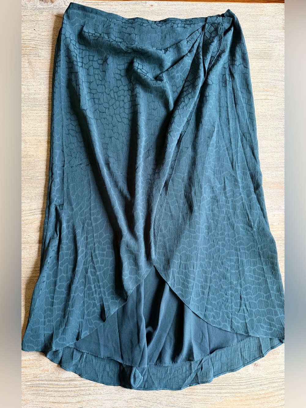 Max Studio Dark Teal High-Low Wrap Skirt